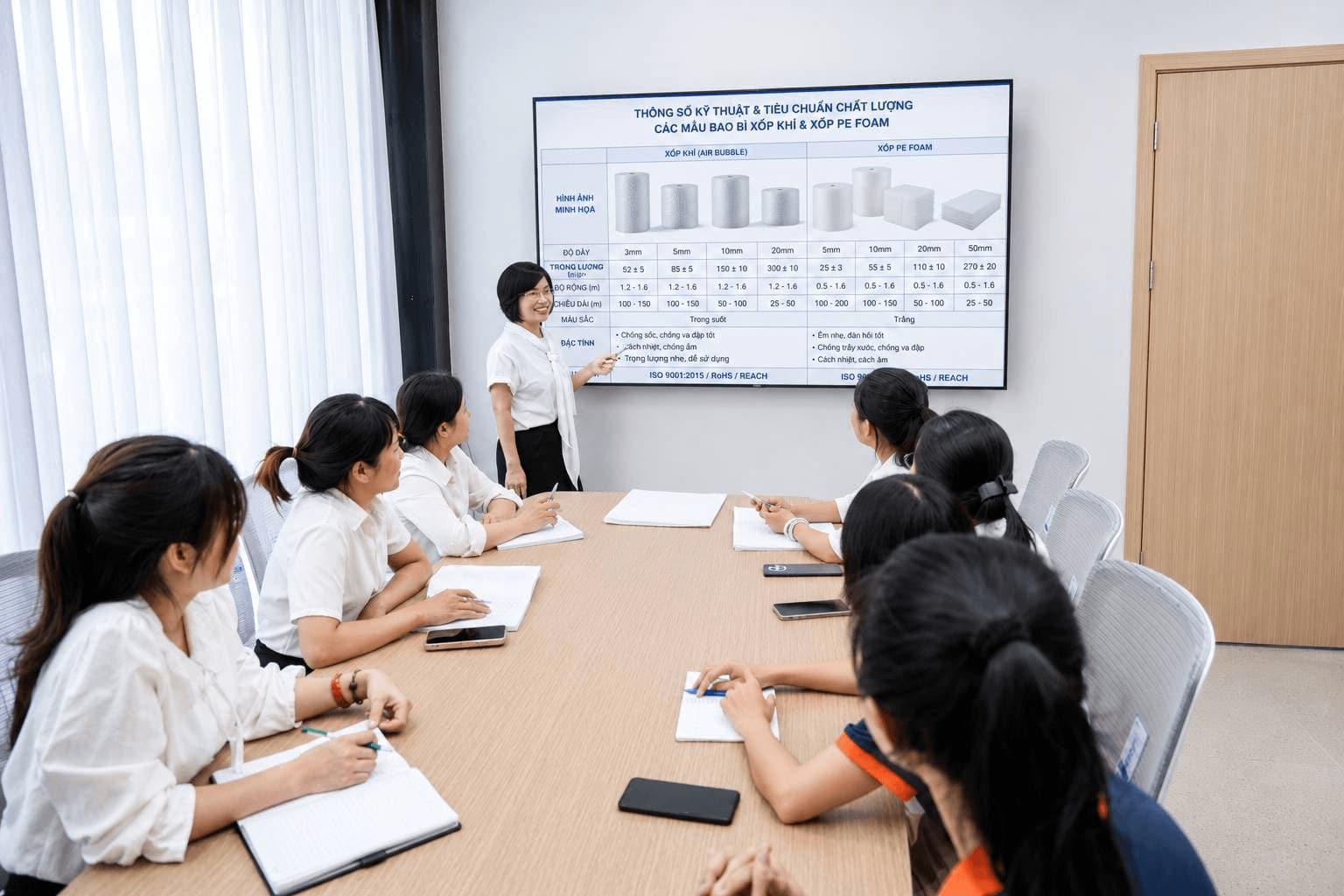 Đào tạo tiêu chuẩn kỹ thuật sản phẩm xốp cho nhân viên