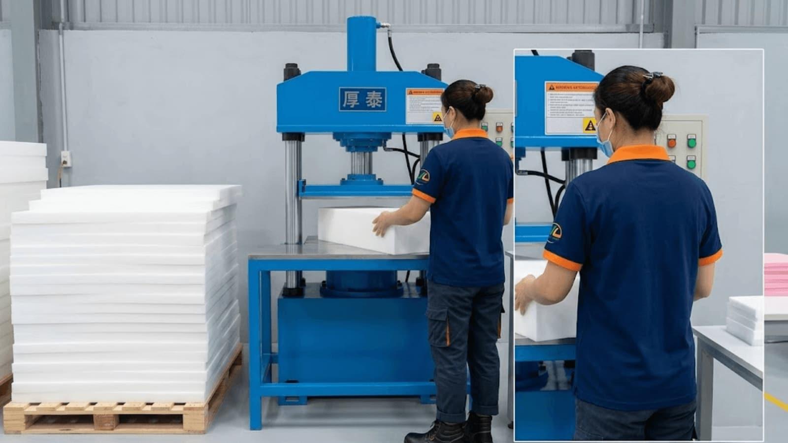 Dây chuyền cán màng PE foam công suất lớn